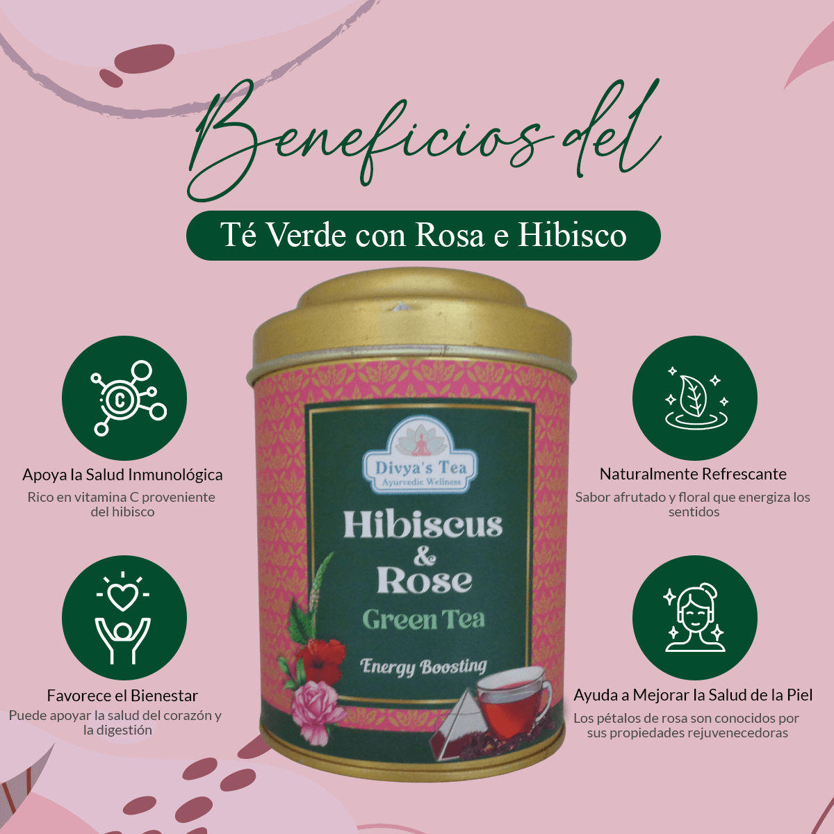 Rose Hibiscus Green Tea | Mezcla Floral Rica en Antioxidantes