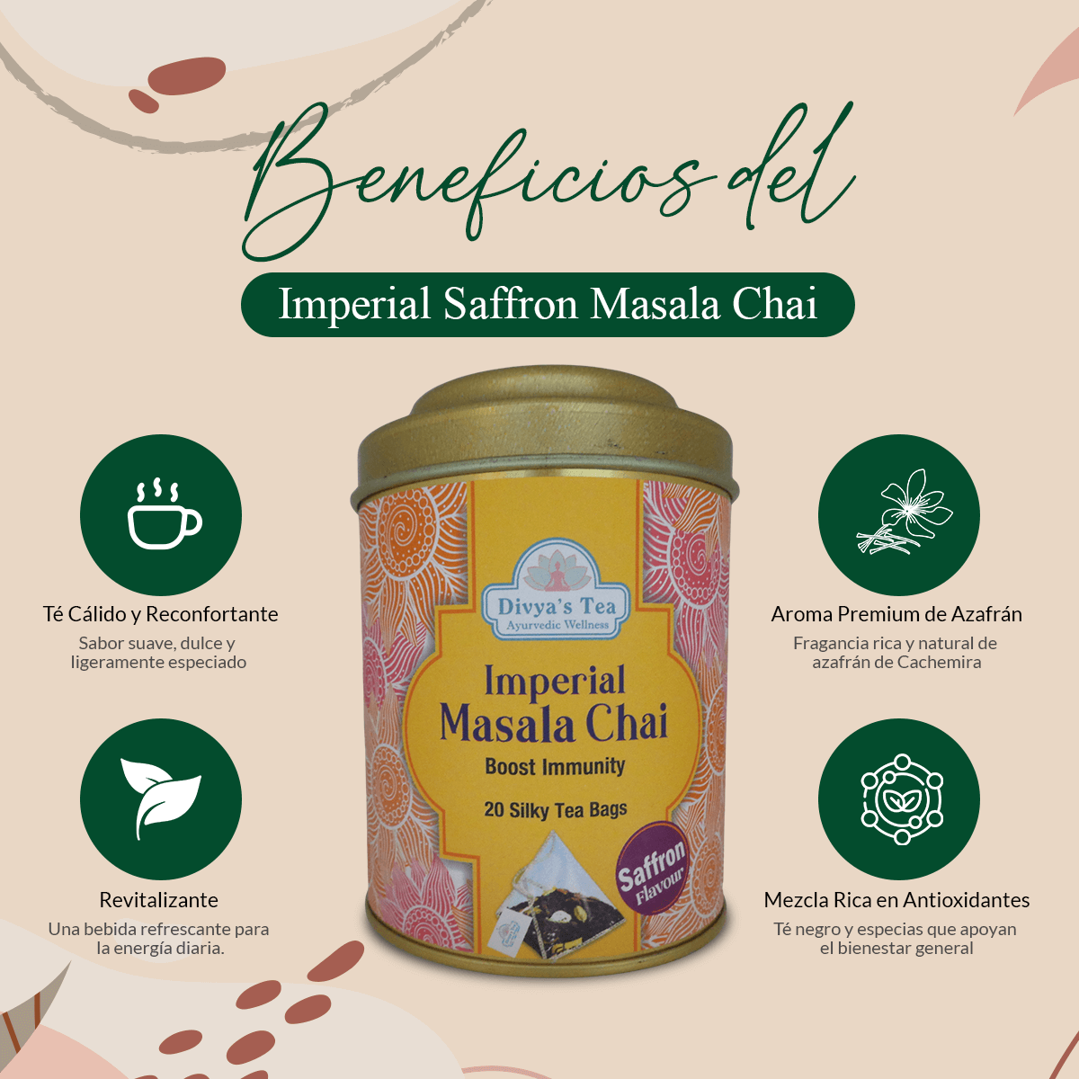 Imperial Saffron Masala Chai | Mezcla Premium de Especias