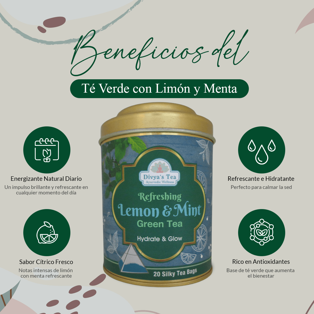 Lemon Mint Green Tea | Mezcla Refrescante de Bienestar