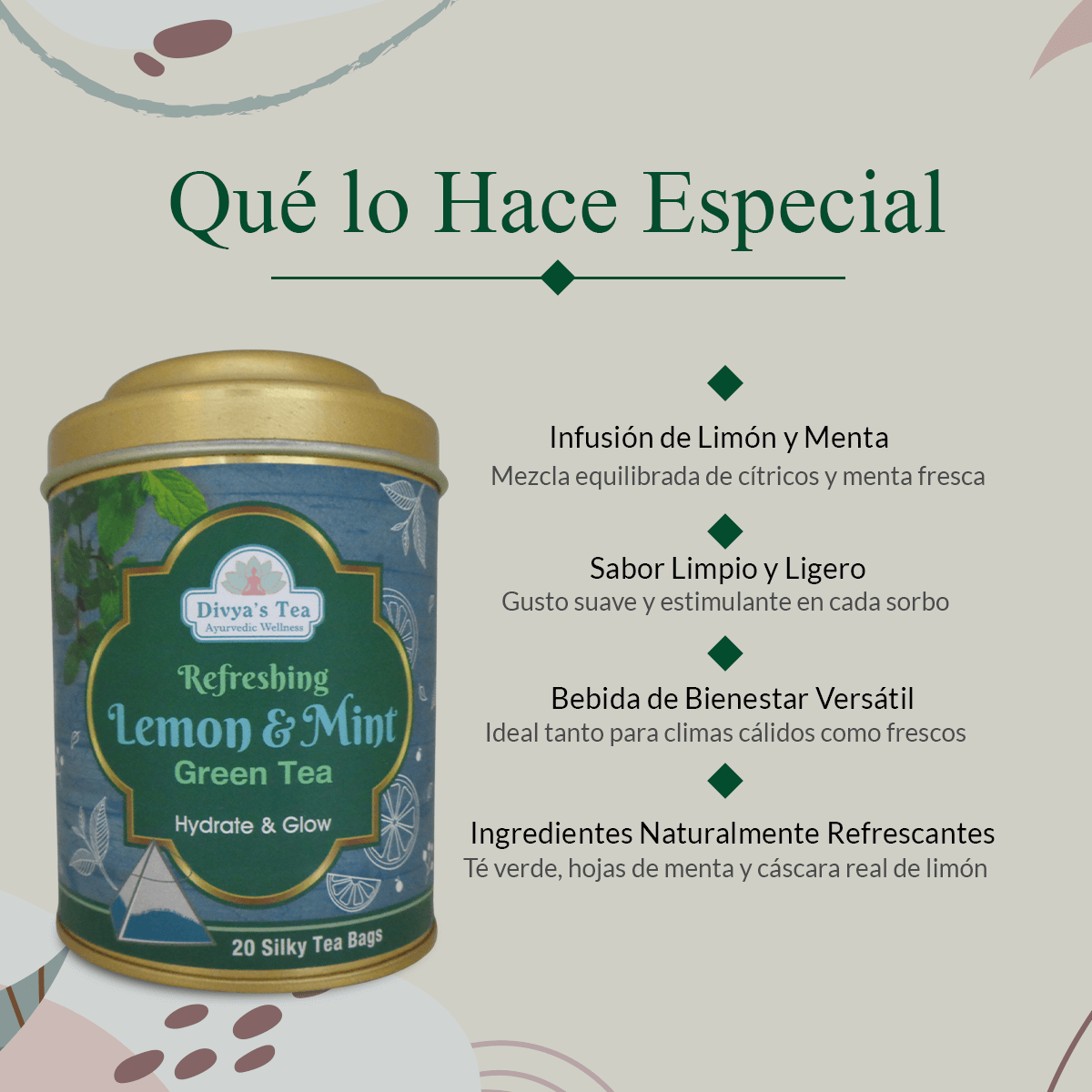 Lemon Mint Green Tea | Mezcla Refrescante de Bienestar