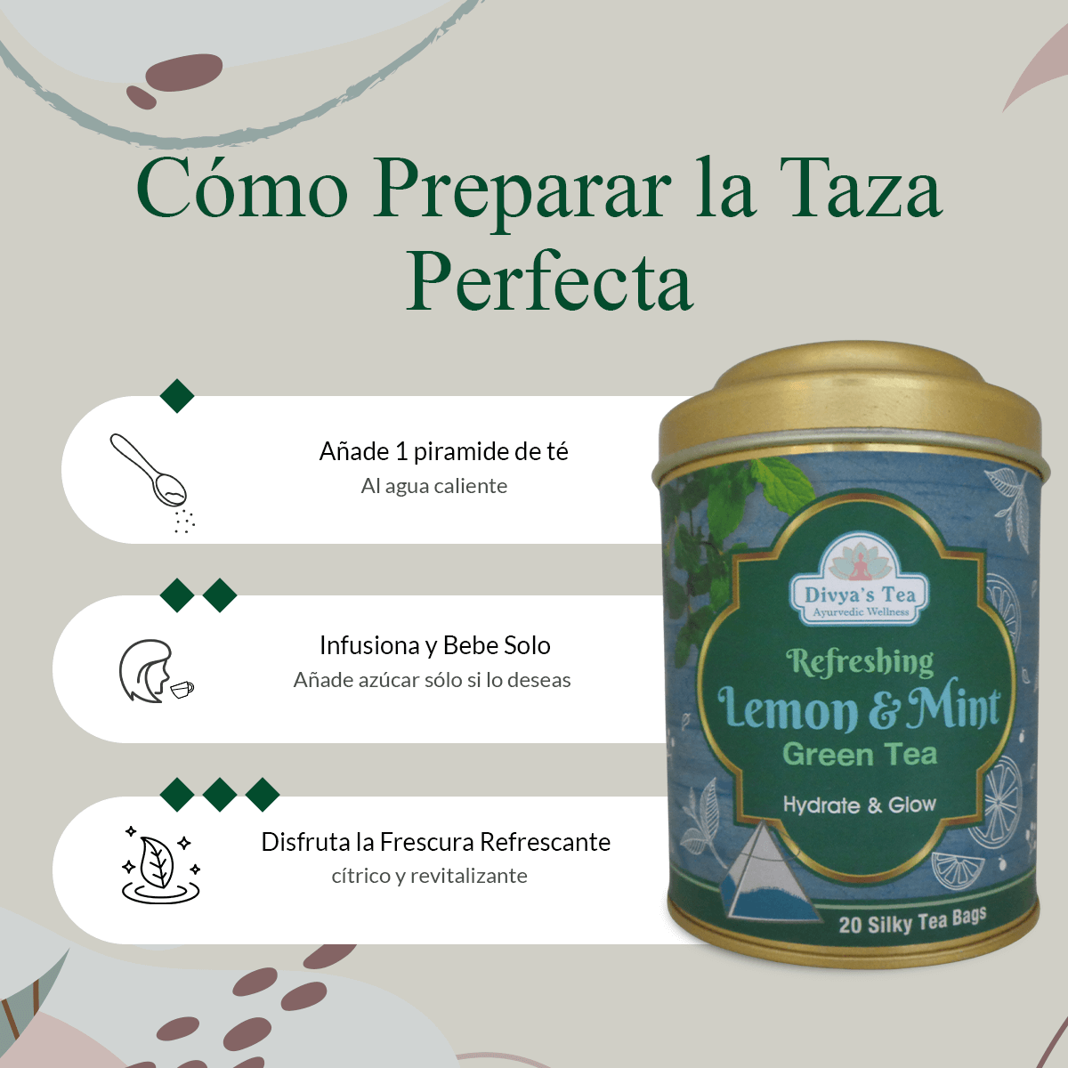 Lemon Mint Green Tea | Mezcla Refrescante de Bienestar