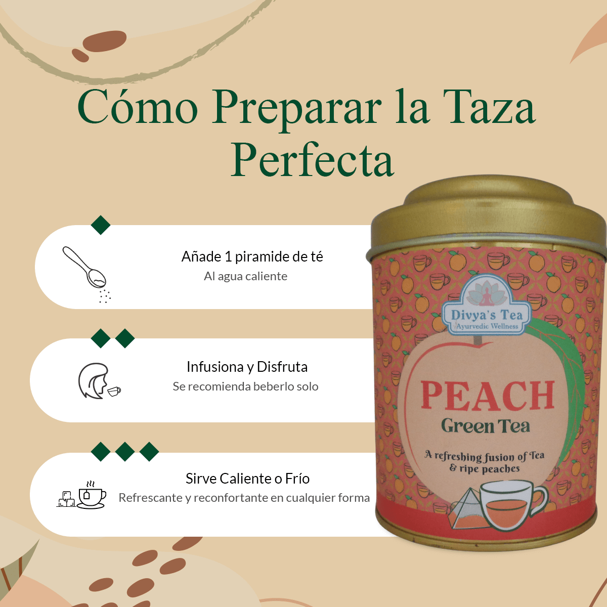 Peach Green Tea | Mezcla Refrescante y Frutal